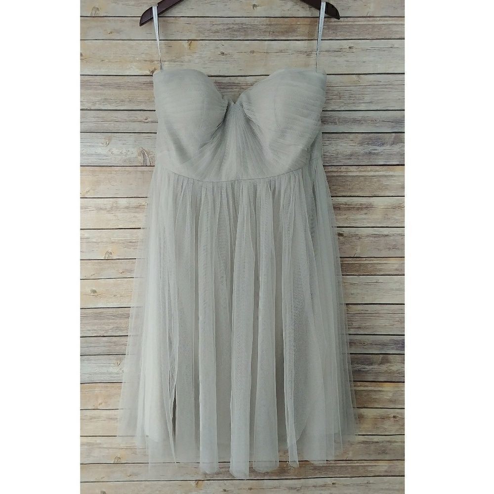 Jenny Yoo Alpine Gray Tulle Bhldn Dress 18 Grey Bridal Wedding - Picture 3 of 8